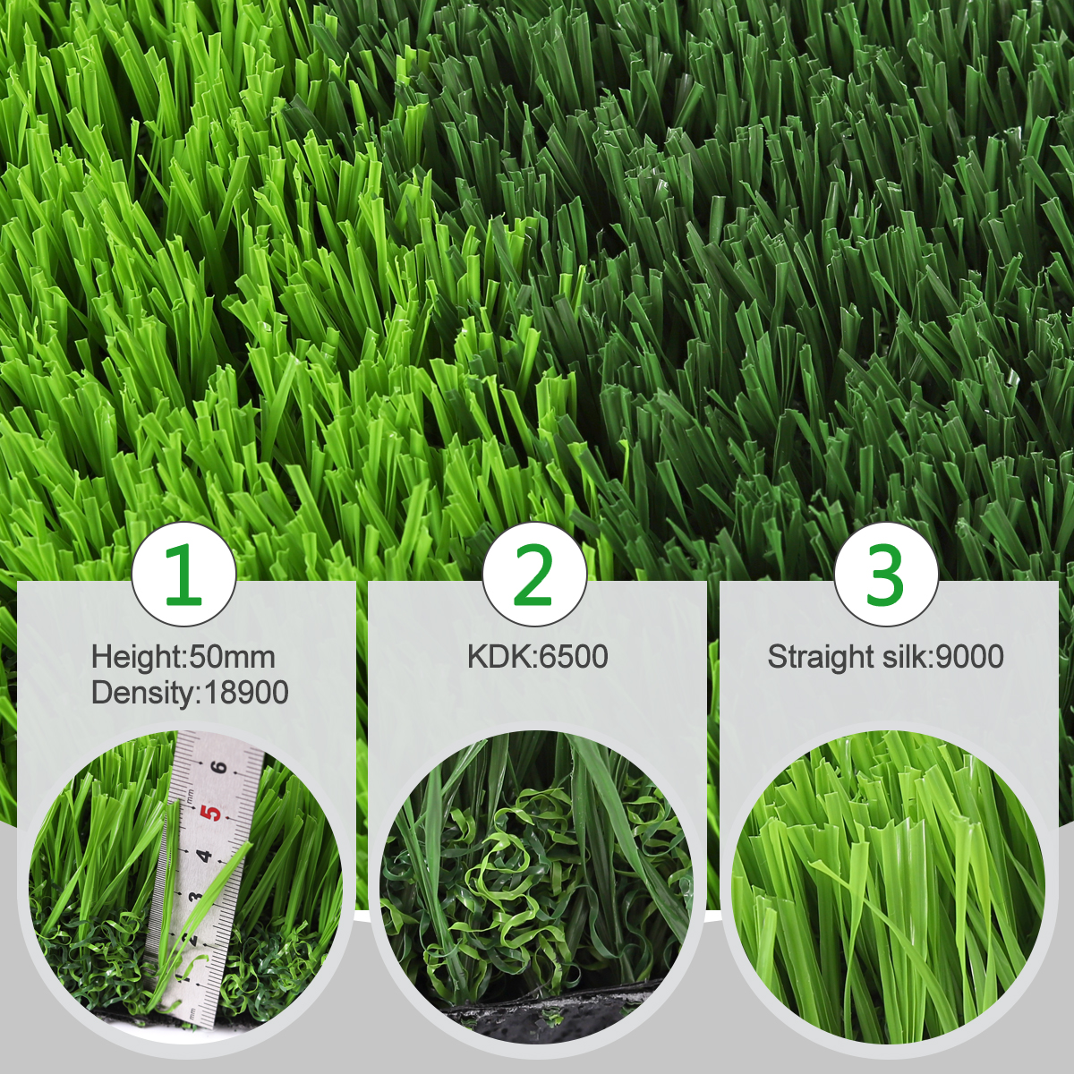50mm FIFA artificial grass yarn structure and specifications