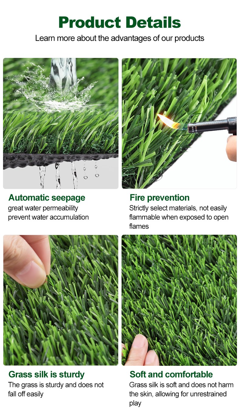 Artificial grass product details - automatic seepage, fire prevention, sturdy and soft