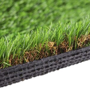 35mm artificial turf close-up, dense green blades with natural thatch