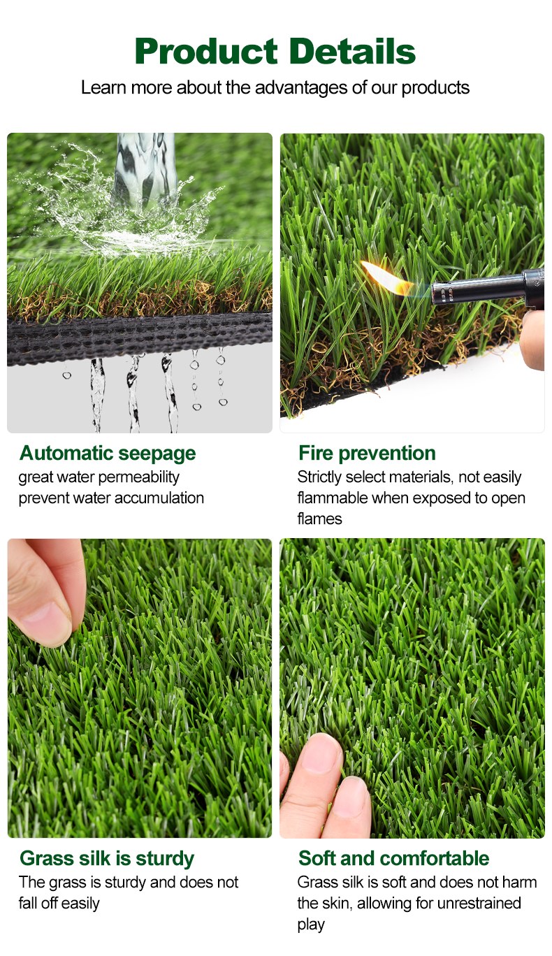 Details of 35mm artificial turf, construction and performance close-up