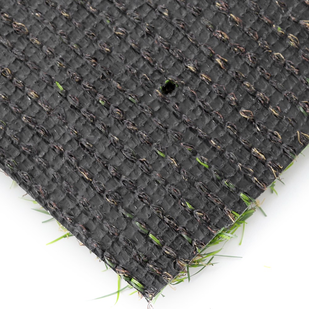 Backing with Drainage Holes - 30mm Artificial Turf - LFL Grass | Artificial Grass Manufacturer & Supplier Backing with drainage holes on 30mm artificial turf, durable backing