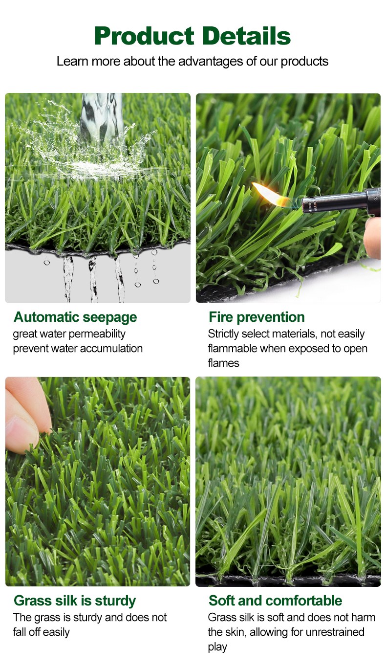Artificial grass product details - automatic seepage, fire prevention, sturdy and soft