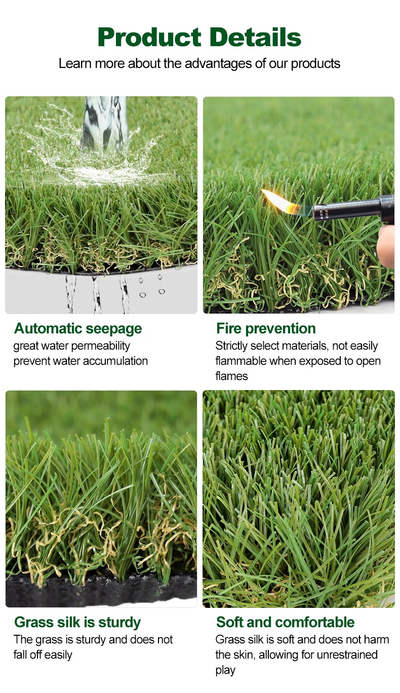Artificial grass product details - automatic seepage, fire prevention, sturdy and soft