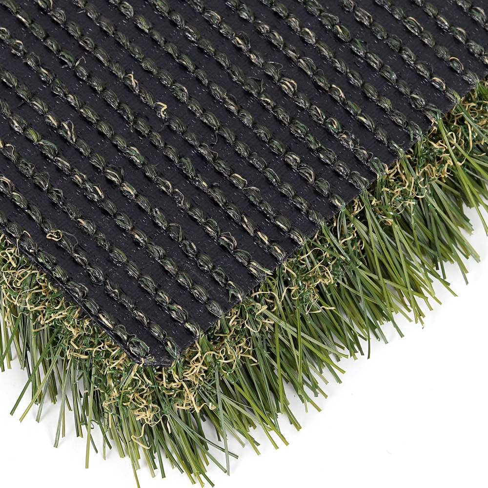 Backing with Drainage Holes - 50mm Artificial Turf - LFL Grass | Artificial Grass Manufacturer & Supplier Backing with drainage holes on 50mm artificial turf, durable backing