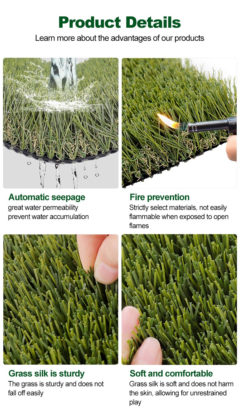 Artificial grass product details - automatic seepage, fire prevention, sturdy and soft