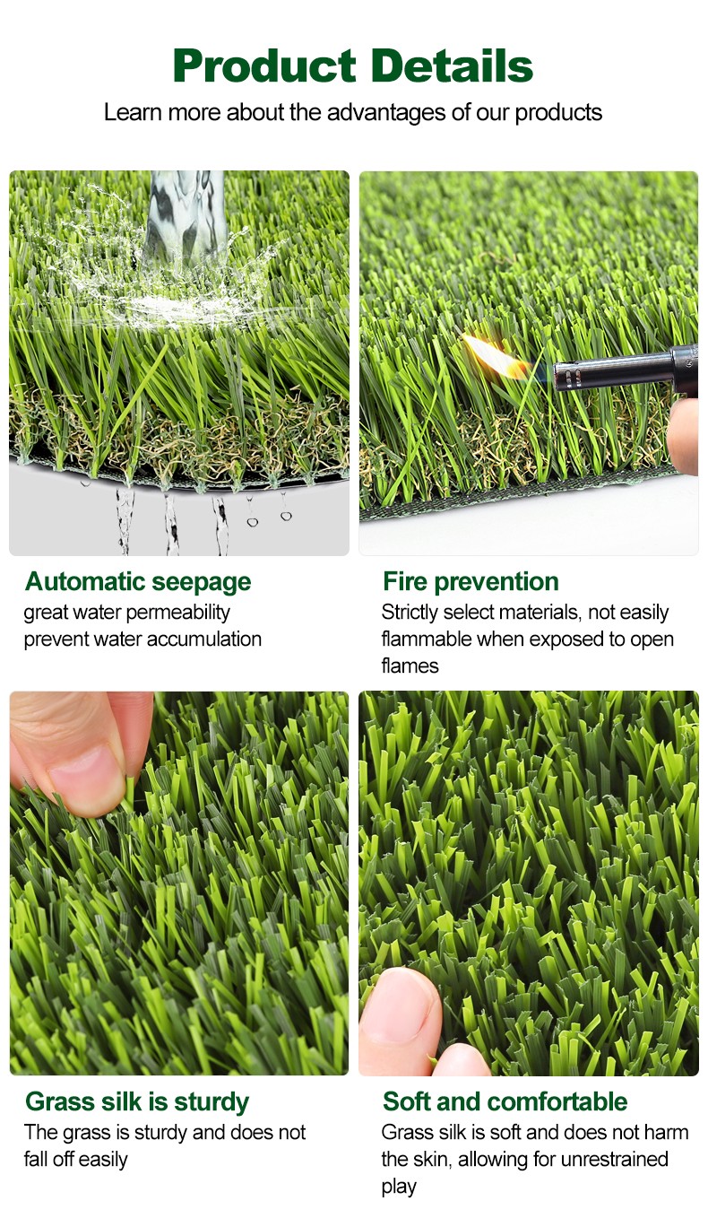 Artificial grass product details - automatic seepage, fire prevention, sturdy and soft