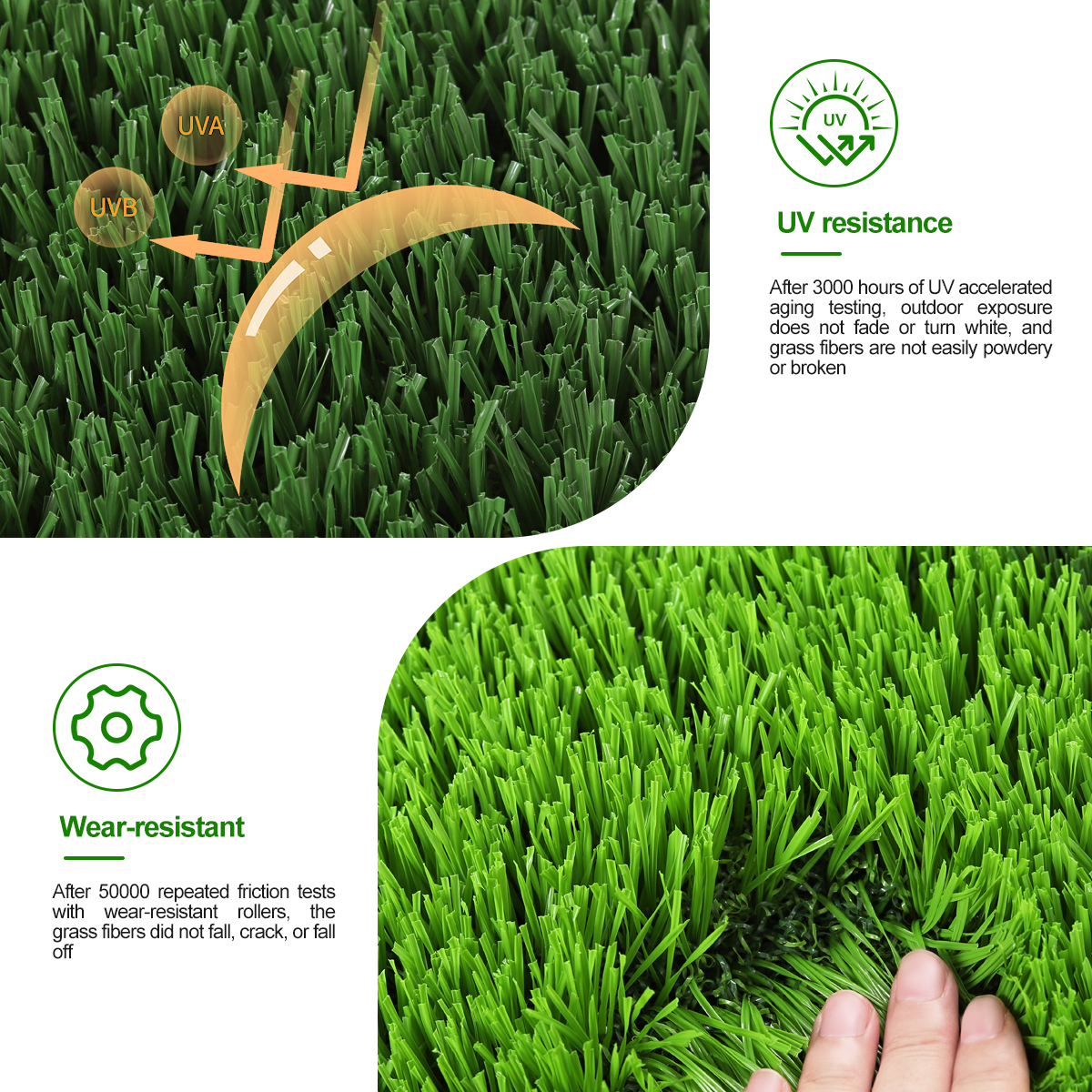 FIFA artificial grass UV resistance and wear resistant performance
