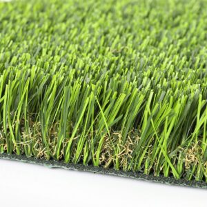 51mm high-density artificial turf side profile, lush green blades
