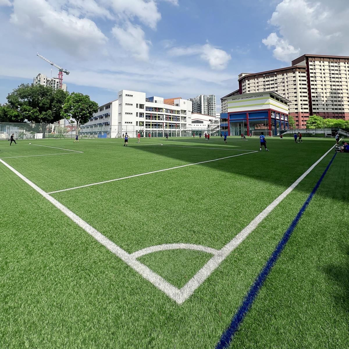 50mm football artificial grass yarn and pile close-up - LFL Artificial Grass - LFL Grass | Artificial Grass Manufacturer & Supplier 50mm football artificial grass yarn and pile close-up - LFL Artificial Grass