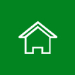 Home button icon (go to homepage) on a green background