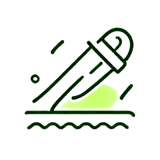 Ab-4 - LFL Grass | Artificial Grass Manufacturer & Supplier Stylized pencil drawing above a neon-green splash with a wavy line underneath.