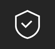 White shield with a checkmark on a dark background, symbolizing verified security or protection.