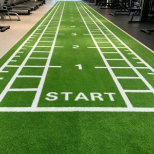 15mm green padel artificial grass installed on a sports court