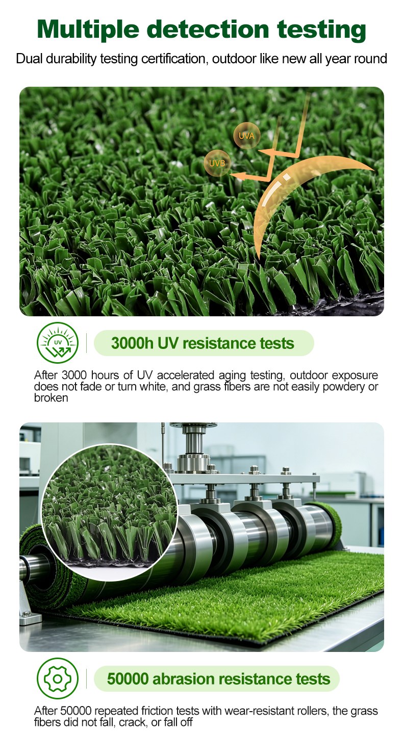 Artificial grass UV resistance and abrasion resistance testing