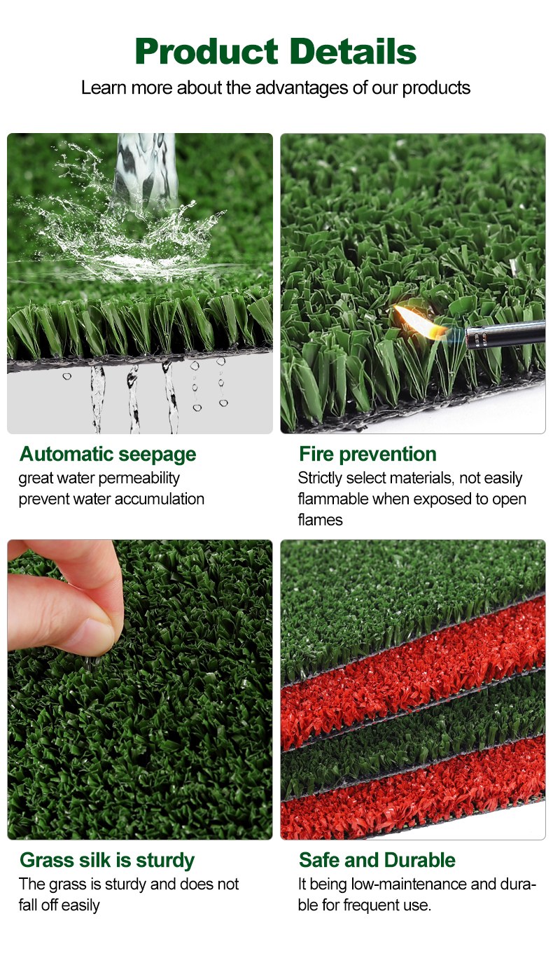 green artificial grass product details - seepage, fire prevention, sturdy and soft