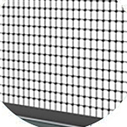 Padel-17-5 - LFL Grass | Artificial Grass Manufacturer & Supplier Close-up of a circular object with a black square-pattern mesh or grille surface inside the frame.