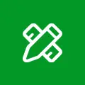 Edit icon: white pencil and ruler crossed on a green background
