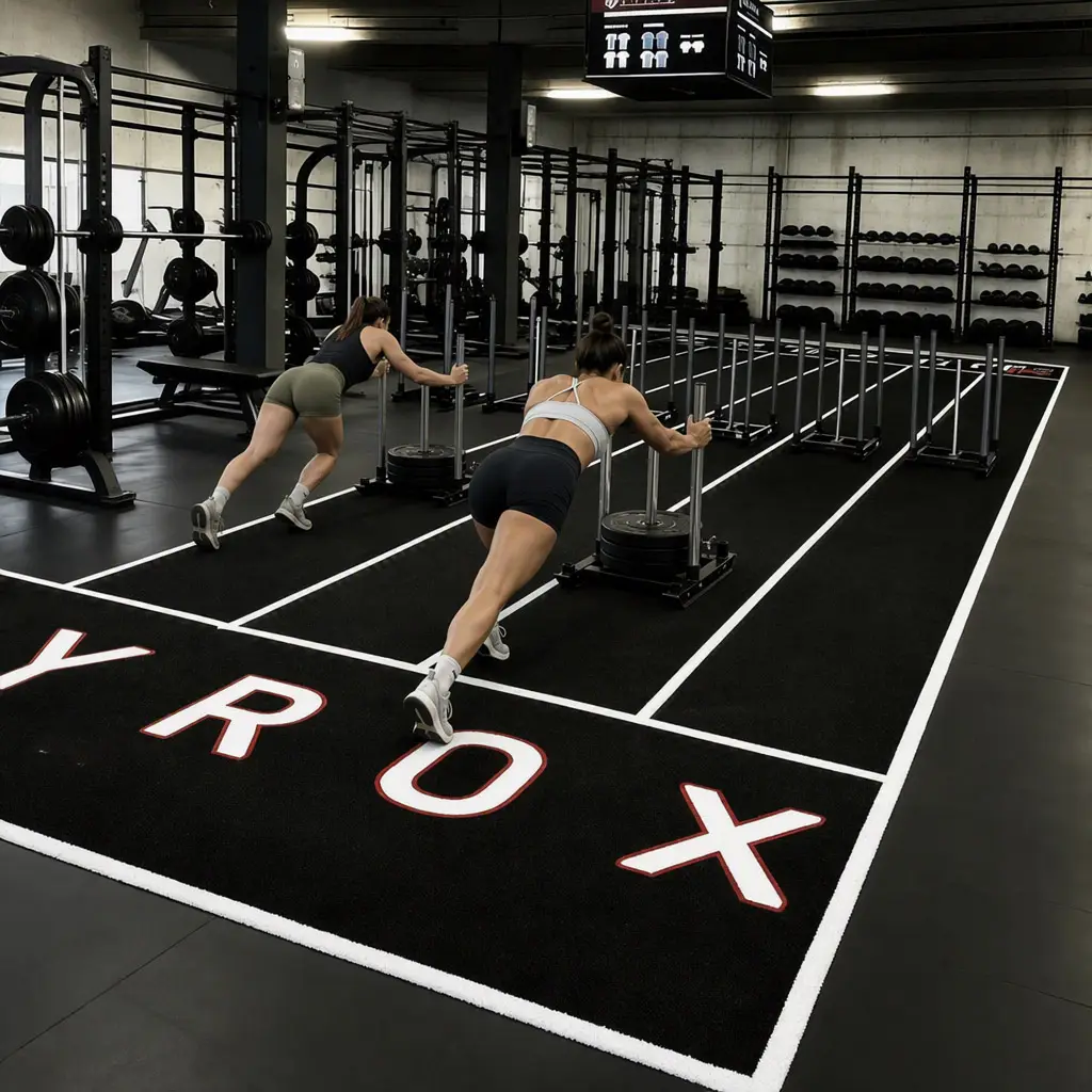 HYROX artificial turf for gym sled push functional training