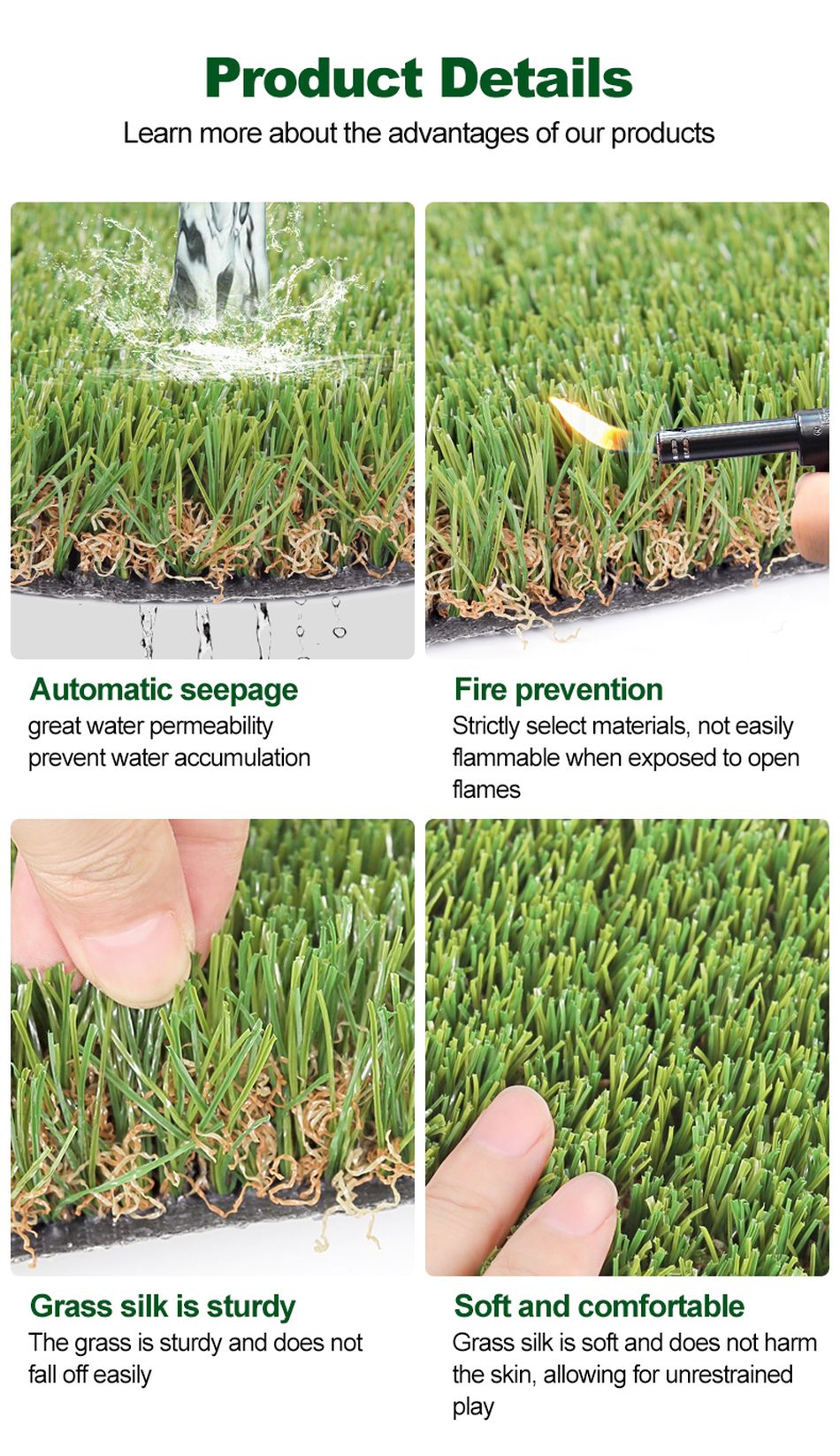 45mm Landscape Artificial Grass detail