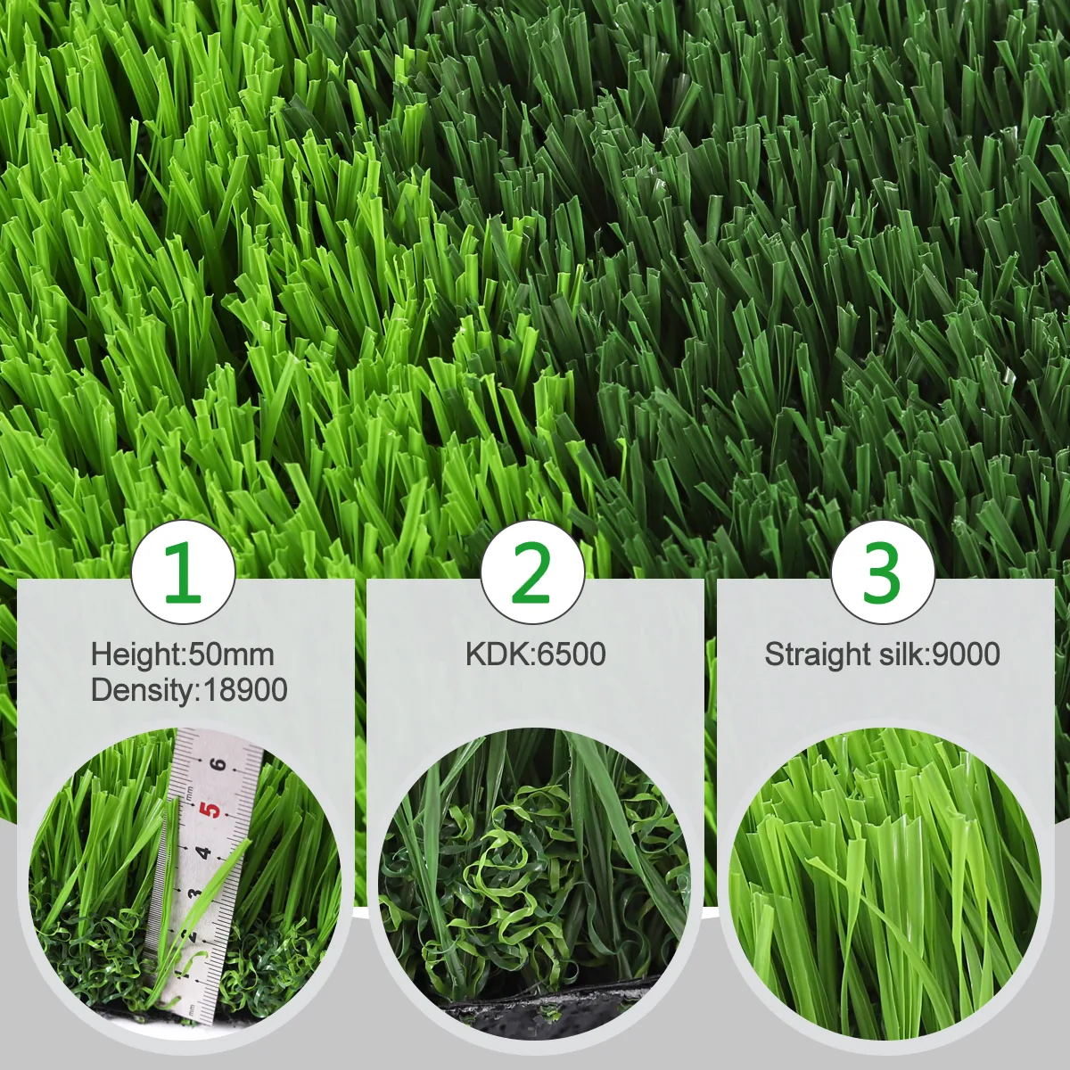 50mm FIFA artificial grass yarn structure and specifications