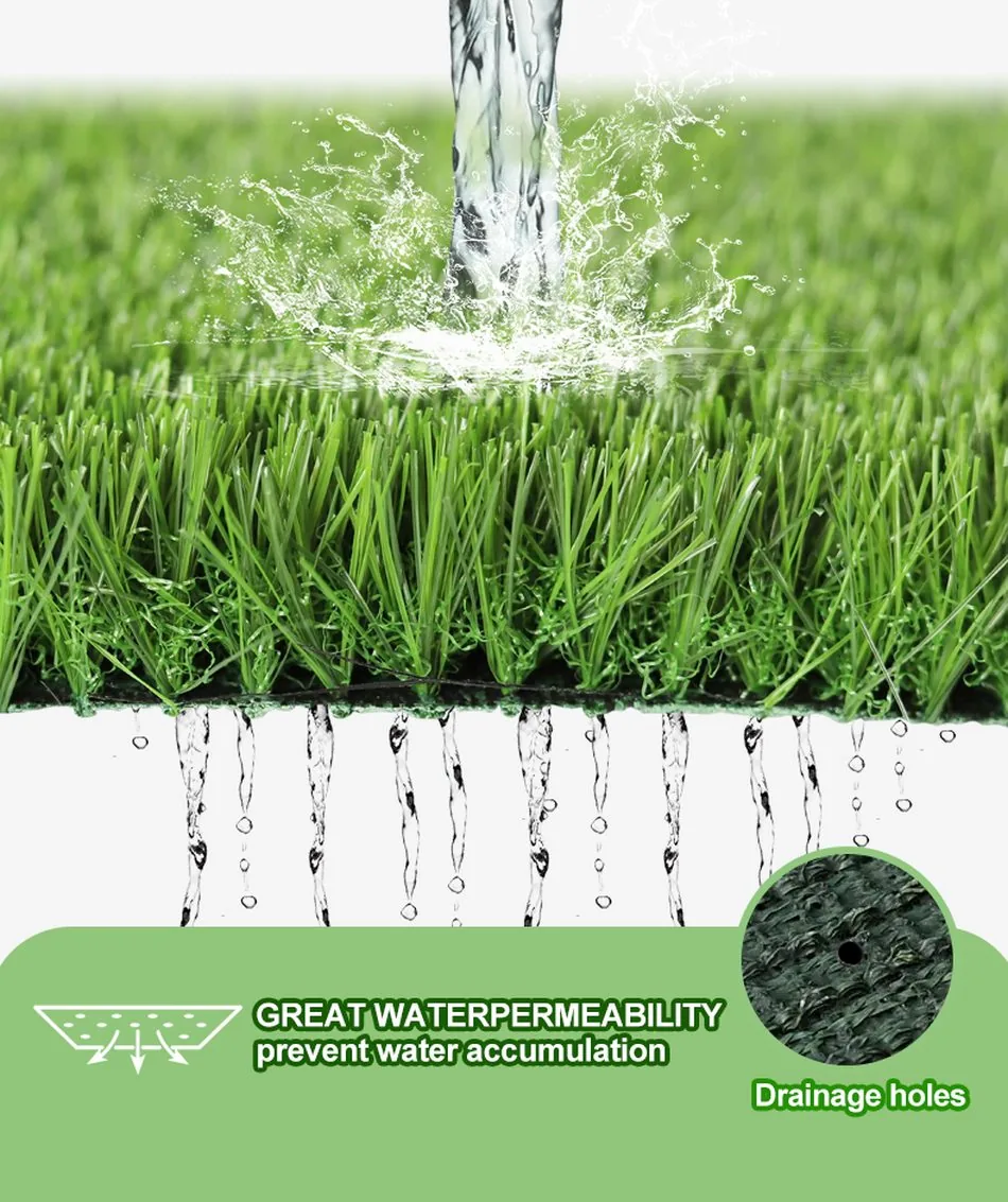 LFL artificial grass drainage and water permeability