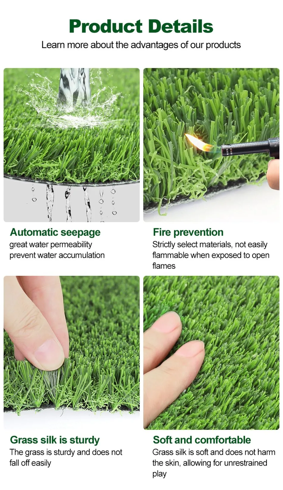 25mm Landscape Artificial Grass detail